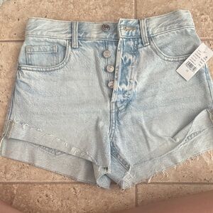 Vintage High Rise Light Wash Jean Shorts